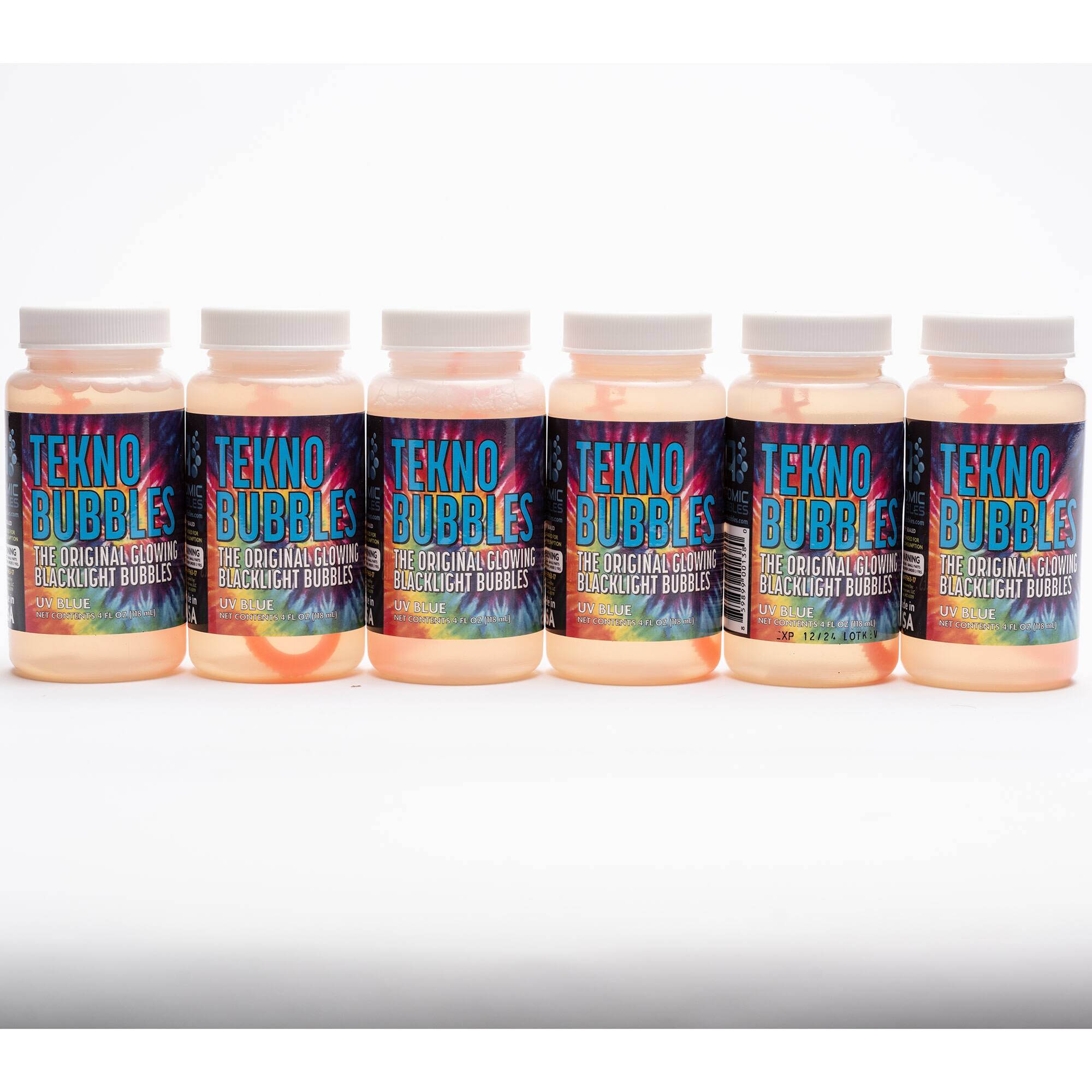 Atomic Bubbles 4oz. Blue Tekno Bubbles, 6ct.
